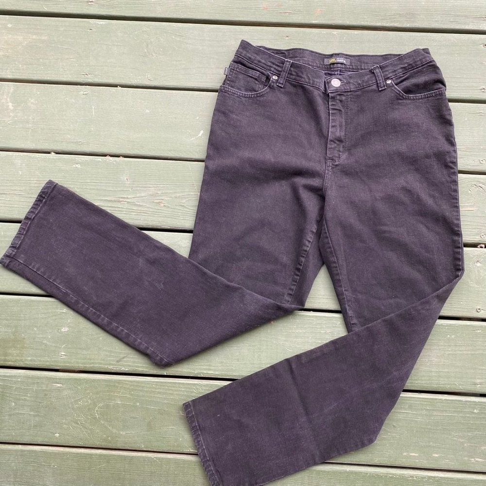 Black Lee Relaxed Fit Straight Leg Size 12 Jeans